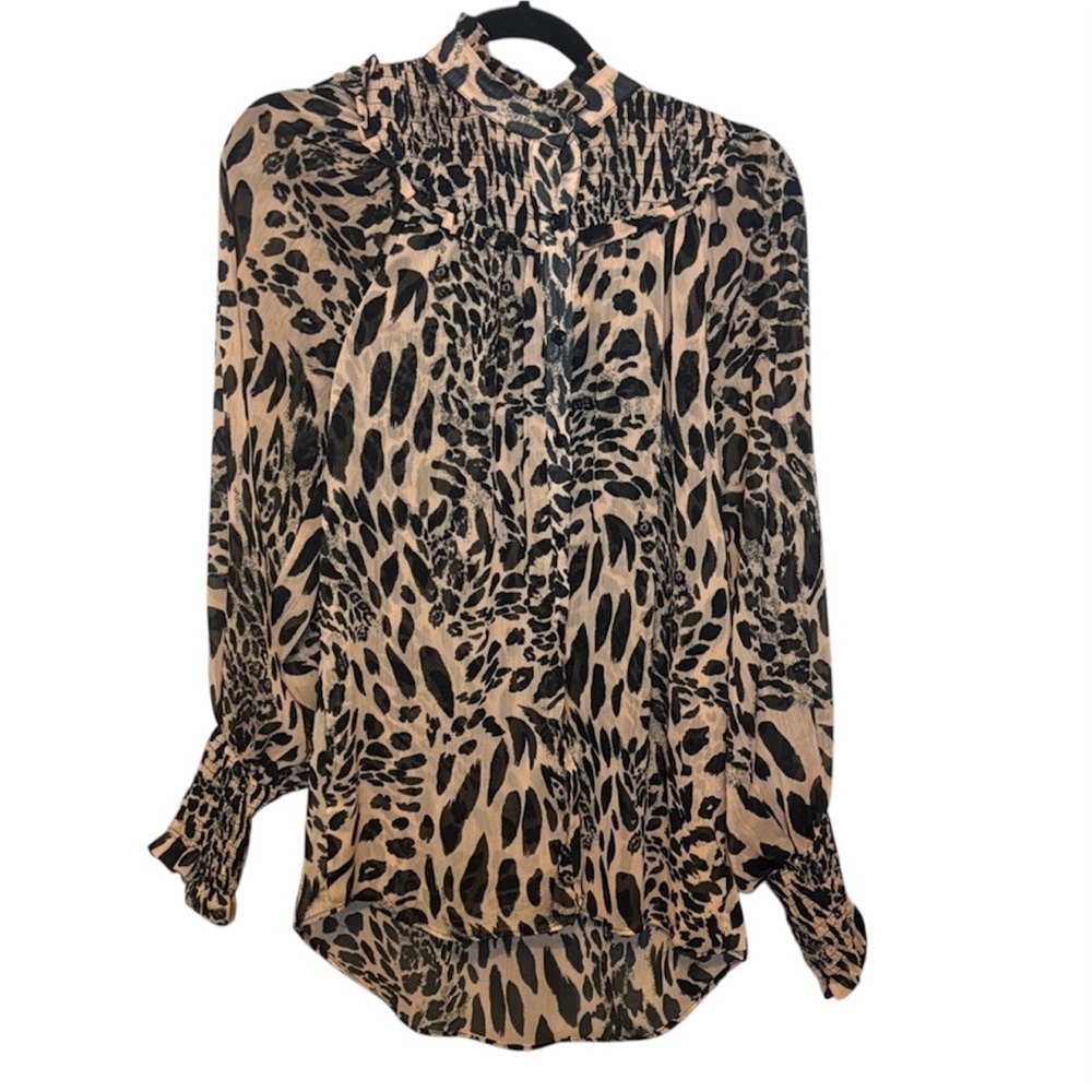 Topshop Animal Print Blouse Leopard
